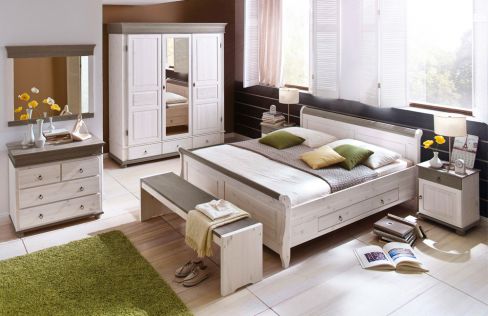 Oslo von Euro Diffusion - Komfort-Bett weiß/ Absetzung lava