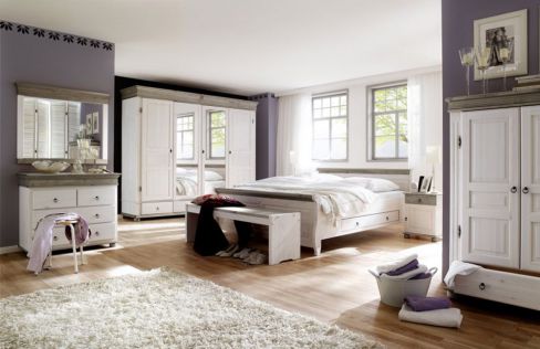 Oslo von Euro Diffusion - Komfort-Bett weiß/ Absetzung lava