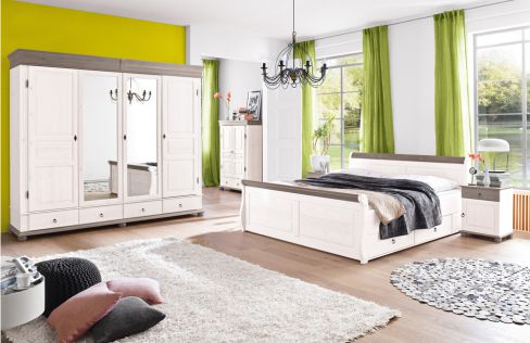 Oslo von Euro Diffusion - Komfort-Bett weiß/ Absetzung lava