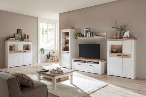 Nizza von IDEAL Möbel - Wohnwand Pino Aurelio und Eiche Artisan