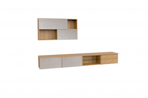 Tessaro-living von Schösswender - Hängeschrank TE 32OR Risseiche/ Samtlack