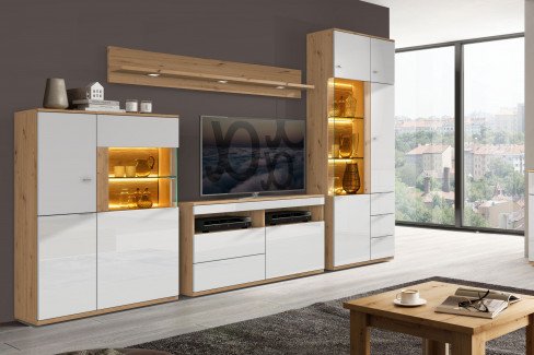 Alpha-living von RMI Möbel - Wohnwand A2402-36 Alteiche