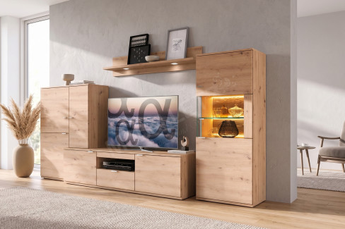 Alpha-living von RMI Möbel - Wohnwand A2402-36 Alteiche