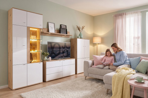 Alpha-living von RMI Möbel - Wohnwand A2402-36 Alteiche