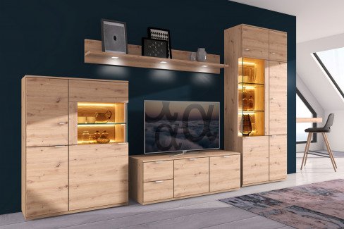 Alpha-living von RMI Möbel - Wohnwand A2402-36 Alteiche