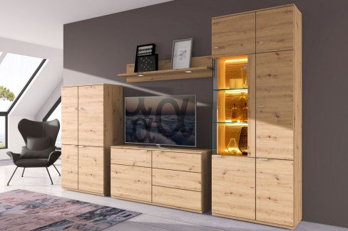 Alpha-living von RMI Möbel - Wohnwand A2402-36 Alteiche