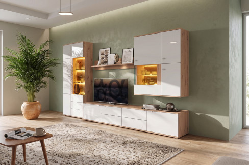 Alpha-living von RMI Möbel - Wohnwand A2402-36 Alteiche