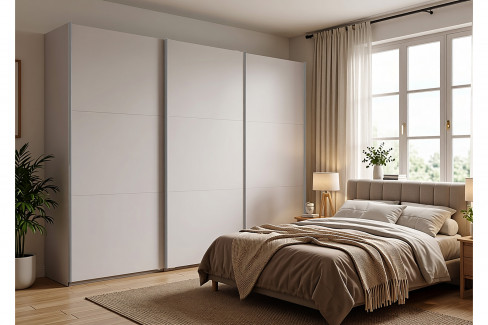 Palermo von Wimex - Schwebetürenschrank mit Schubkästen grafit/ schwarz