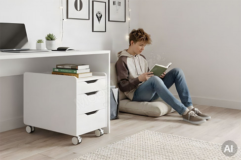 Rollcontainer von Paidi - Rollcontainer 3S Eiche Nautik mit Sitzpolster