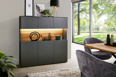 WM 2380 von Wöstmann - Sideboard in Lack graphitgrau