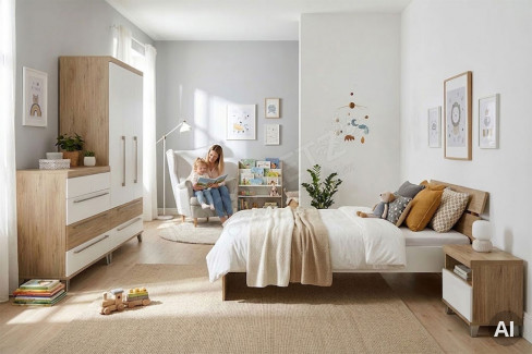Remo von Paidi - Babyzimmer-Set Bordeaux-Eiche - kreideweiß