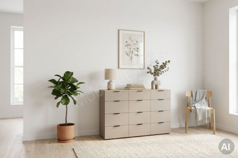 Kommode Typ 06 von JUTZLER - Schubladenkommode weiß - Glas bianco matt
