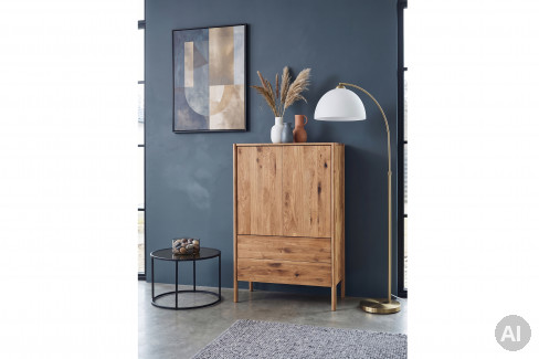 KM-0890 von GK Möbelvertrieb - Wäscheschrank aus massiver Eiche