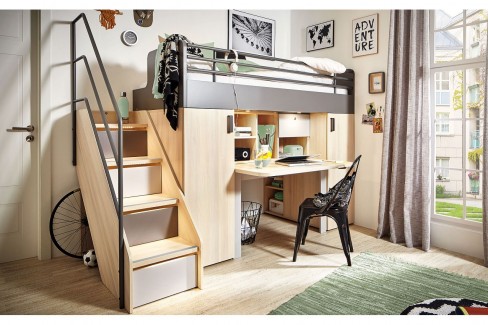 level 2 von Rudolf - Etagenbett V2 mit Treppe und Schrank-Umbau