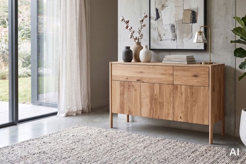 KM-0890 von GK Möbelvertrieb - Wäscheschrank aus massiver Eiche