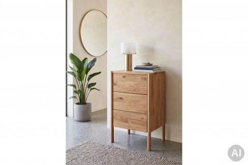 KM-0890 von GK Möbelvertrieb - Wäscheschrank aus massiver Eiche