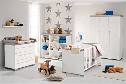 Kira von Paidi - Babyzimmer weiß  - Eiche nautik Nachbildung