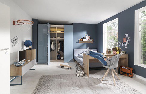 Welle N-Trance Jugendzimmer Hochglanz Eiche | Möbel Letz - Ihr Online-Shop