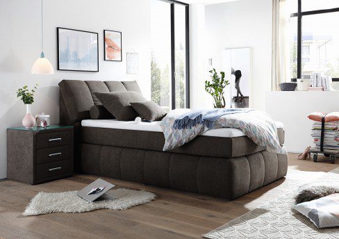 Black Red White Boxspringbett Toledo mit Stauraum im Kopfteil | Möbel