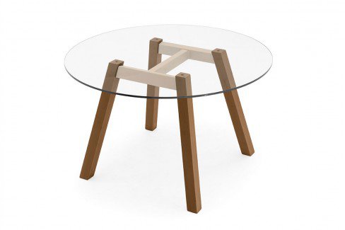 connubia by calligaris Esstisch T-Table Klarglas/ braun | Möbel Letz