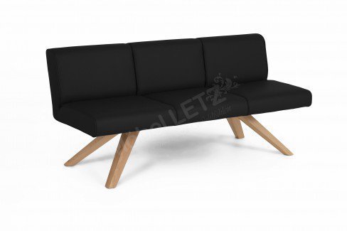 Voglauer Bank Opus Wildeiche/ Leder in Schwarz | Möbel Letz - Ihr