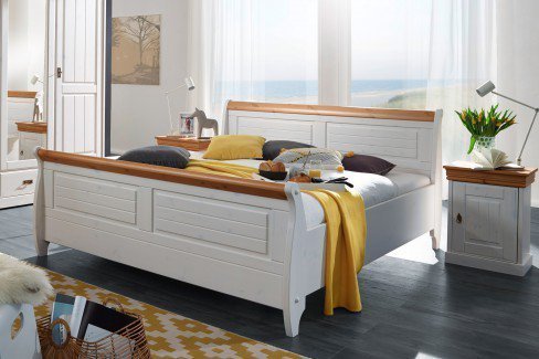 Roma von GK Möbelvertrieb - Schlafzimmer-Set weiß-honig