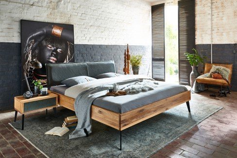 Modern Sleep Bett Tjørnbo Eiche geölt/ schwarz | Möbel Letz - Ihr