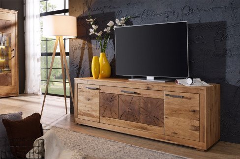 WZ-0315 von GK Möbelvertrieb - Wohnwand Wildeiche geölt