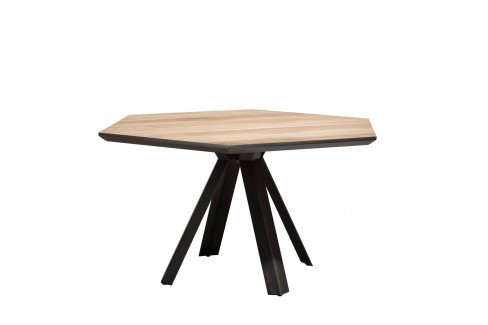 Esstisch Lugal von Habufa, mit einer Tischplatte in Akazie Tramwood