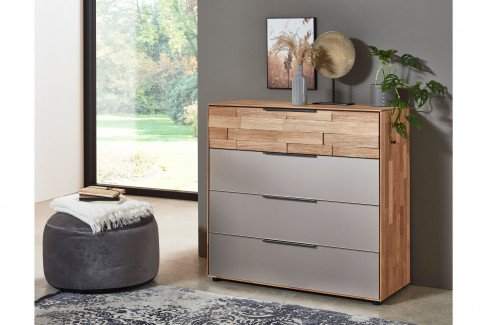 WSM 2800 von Wöstmann - Kommode Wildeiche/ Parsolspiegel matt