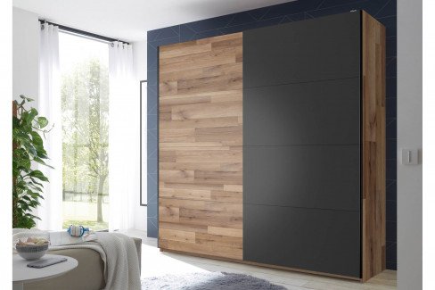 Medina von POL Power - Schwebetürenschrank 2-türig Montana Oak - graphit