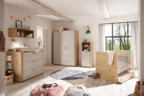 Lilly von Mäusbacher - 2-teiliges Babyzimmer-Set Asteiche - kreidegrau matt