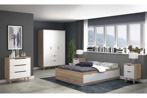Vankka von Forte - Schlafzimmer-Set im skandinavischen Stil