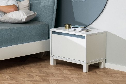 Olli von Paidi - blaues Highboard 1T2S mit 1 Tür und 2 Schubladen