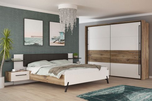 Kya von Forte - moderne Schlafzimmer-Einrichtung Zinneiche - weiß
