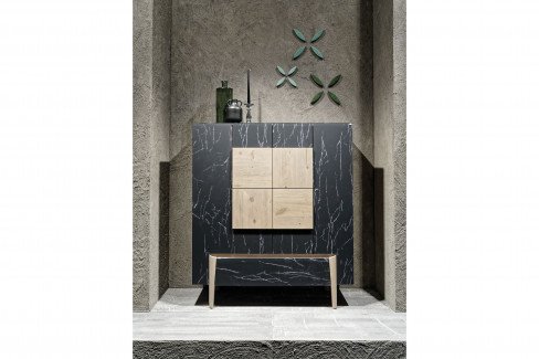 Vtektura living von Voglauer - Highboard Wildeiche rustiko/ Firneis dark