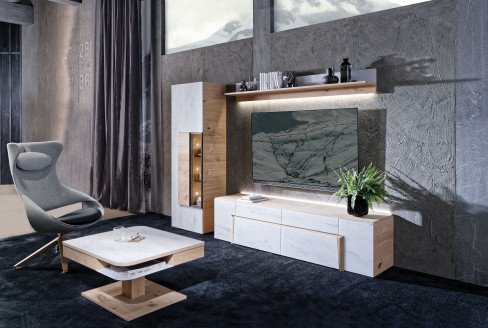 Vtektura living von Voglauer - Highboard Wildeiche rustiko/ Firneis dark