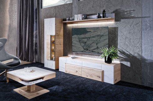 Vtektura living von Voglauer - Highboard Wildeiche rustiko/ Firneis dark