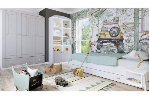 Nordic Grey von Meblik -  Bett Dreamhouse 90x170 cm