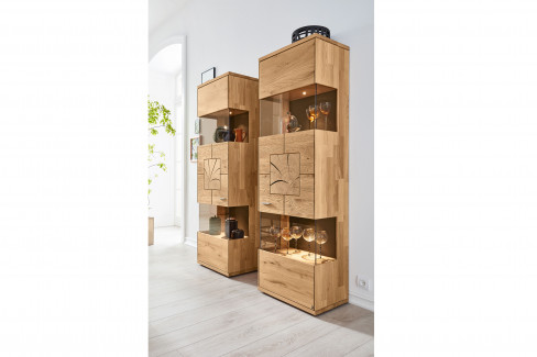 Portland von Musterring - Highboard Wildeiche massiv mit Hirnholz