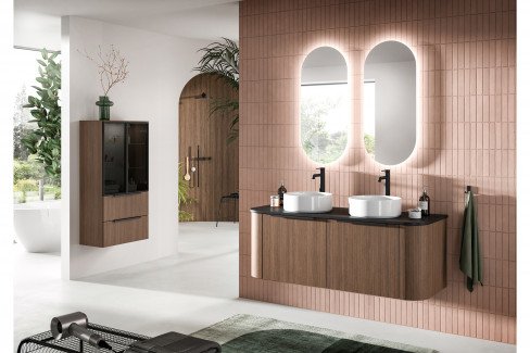 Serie 7200 von Pelipal - Badezimmer in Linea Eiche mit Rillenprofil