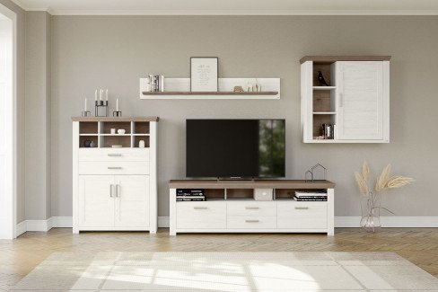 York von set one by Musterring - Vitrine in Anthrazit und Eiche