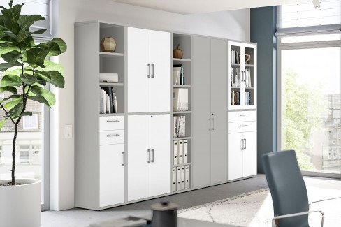 Big Profi Office von Mäusbacher - Büromöbelset in Asteiche & Kreidegrau