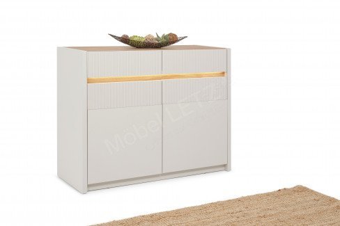 Oak Squere von Forte - dreiteilige Wohnkombination Mauvella Oak/ Sand
