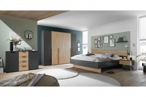Aska von POL Power - Kombikommode graphit - Mauvella Oak