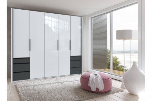 Level 36 Black D von Wimex - Schwebetürenschrank weiß mit Spiegel