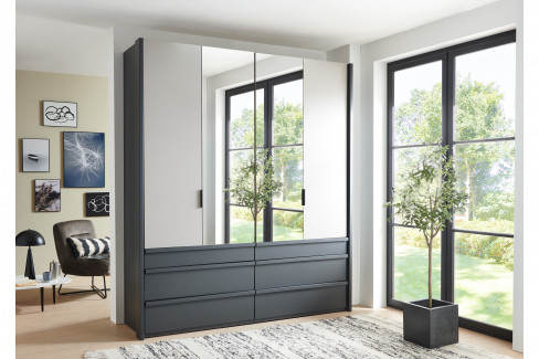 Oxford von Wimex - Falttürenschrank 4-türig weiß