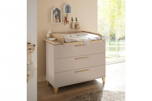 Peppini von BEGABINO - Babybett im Retro-Look Nadelholz kaschmir + Umbauseite