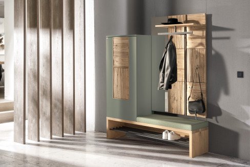 V/lacera coming von Voglauer - Garderoben-Set Wildeiche / olivegrau