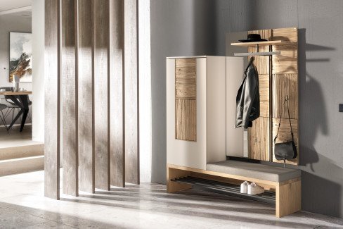 V/lacera coming von Voglauer - Garderoben-Set Wildeiche / olivegrau